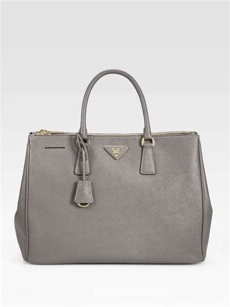 prada saffiano lux tote gray